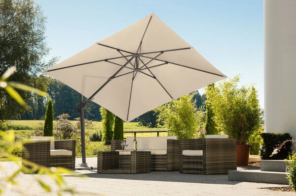 Schneider® SCHNEIDER Rhodos Twist Ampelschirm, Natur, 300x300 Cm, Quadratisch 2 Schneider® SCHNEIDER Rhodos Twist Ampelschirm, Natur, 300x300 Cm, Quadratisch – Bild 2