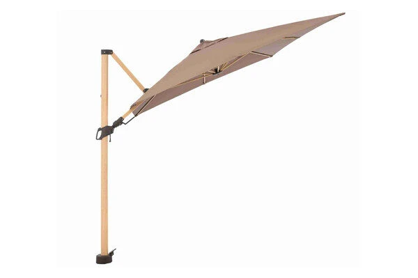 DOPPLER Alu Wood Pendelschirm, Greige, Alu/Polyester, 300x220 Cm, Mit Kurbel, Holzoptik 2 DOPPLER Alu Wood Pendelschirm, Greige, Alu/Polyester, 300x220 Cm, Mit Kurbel, Holzoptik – Bild 2