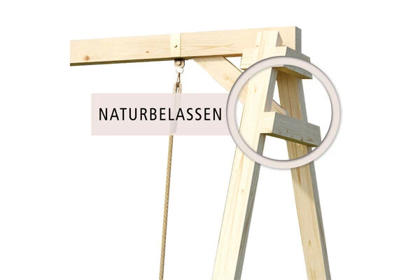 KARIBU Felix Doppelschaukel, Naturbelassen, Nordische Fichte, 308x264x213cm, Mit Klettergerüst Und Netzrampe 3 KARIBU Felix Doppelschaukel, Naturbelassen, Nordische Fichte, 308x264x213cm, Mit Klettergerüst Und Netzrampe – Bild 3