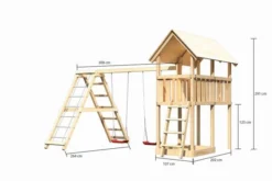KARIBU Danny Turm, Naturbelassen, Fichte, 415x264x291cm, Mit Gerüst Und Doppelschaukel -Deko Garten Verkauf 30410 3 05.jpg