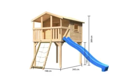KARIBU Benjamin Stelzenhaus, Naturbelassen, Nordische Fichte, 198x244x309cm, Mit Rutsche Blau Und Netzrampe 10 KARIBU Benjamin Stelzenhaus, Naturbelassen, Nordische Fichte, 198x244x309cm, Mit Rutsche Blau Und Netzrampe -Deko Garten Verkauf 30416 1 05.jpg