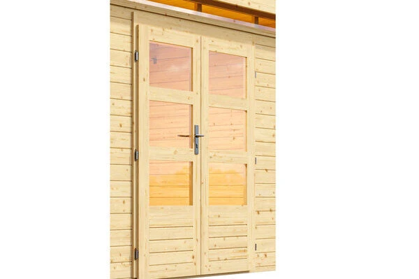 KARIBU Gartenhaus Kastorf 6, Naturbelassen, Fichtenholz 28mm, 305 X 274 X 222 Cm, Flachdach, Inkl. Oberlicht 2 KARIBU Gartenhaus Kastorf 6, Naturbelassen, Fichtenholz 28mm, 305 X 274 X 222 Cm, Flachdach, Inkl. Oberlicht – Bild 2