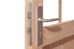 KARIBU Gartenhaus Radeburg 3, Terragrau, Fichtenholz 40mm, 406 X 369 X 229,5 Cm, Pultdach, Inkl. 2 Drehkippfenster -Deko Garten Verkauf 30476 4 03.jpg