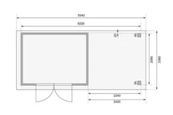 KARIBU Gartenhaus Askola 4, Terragrau, Fichtenholz 19mm, 554 X 217 X 211 Cm, Flachdach, Anbau 2,4m Mit Rückwand -Deko Garten Verkauf 30537 8 06.jpg