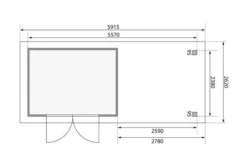 KARIBU Gartenhaus Askola 5, Naturbelassen, Fichtenholz 19mm, 591,5 X 246 X 211 Cm, Flachdach, Seitlicher Anbau 2,8m Mit Rückwand -Deko Garten Verkauf 30540 9 06.jpg