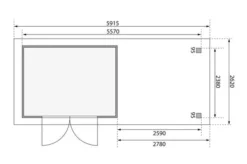 KARIBU Gartenhaus Askola5 , Terragrau, Fichtenholz 19mm, 591,5 X 246 X 211 Cm, Flachdach, Seitlicher Anbau 2,8m Mit Rück- Und Seitenwand -Deko Garten Verkauf 30541 2 06.jpg