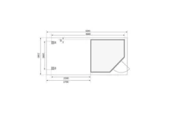 KARIBU Gartenhaus Schwandorf 3, Naturbelassen, Fichtenholz 19mm, 504,5 X 217 X 218 Cm, Flachdach, Anbau 2,8m Mit Rückwand -Deko Garten Verkauf 30551 1 06.jpg
