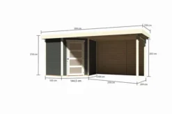 KARIBU Gartenhaus Schwandorf 3, Terragrau, Fichtenholz 19mm, 504,5 X 217 X 218 Cm, Flachdach, Anbau 2,8m Mit Rückwand -Deko Garten Verkauf 30551 2 05.jpg