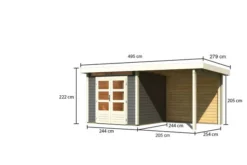 KARIBU Gartenhaus Kandern3 , Terragrau, Fichtenholz 28mm, 522,5 X 244 X 222 Cm, Pultdach, Anbau 2,35m Mit Rückwand -Deko Garten Verkauf 30555 2 05.jpg