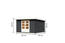 KARIBU Gartenhaus Bastrup 7, Anthrazit, Fichtenholz 28mm, 357 X 297 X 222 Cm, Pultdach, Eco Doppelflügeltür -Deko Garten Verkauf 30562 5 05.jpg