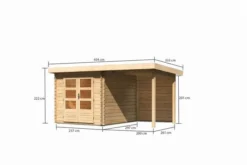 KARIBU Gartenhaus Bastrup4 , Naturbelassen, Fichtenholz 28mm, 454,5 X 297 X 222 Cm, Pultdach, Anbau 2m Mit Rückwand -Deko Garten Verkauf 30563 3 05.jpg