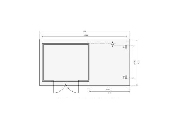 KARIBU Gartenhaus Bastrup 7 , Anthrazit, Fichtenholz 28mm, 674 X 297 X 222 Cm, Pultdach, Anbau 3m Mit Rückwand 6 KARIBU Gartenhaus Bastrup 7 , Anthrazit, Fichtenholz 28mm, 674 X 297 X 222 Cm, Pultdach, Anbau 3m Mit Rückwand – Bild 6