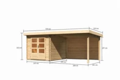 KARIBU Gartenhaus Bastrup4 , Naturbelassen, Fichtenholz 28mm, 554,5 X 297 X 222 Cm, Pultdach, Anbau 3m Mit Rückwand -Deko Garten Verkauf 30566 5 05.jpg