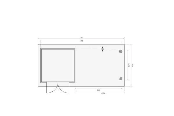 KARIBU Gartenhaus Bastrup 5, Naturbelassen, Fichtenholz 28mm, 714,5 X 297 X 222 Cm, Pultdach, Anbau 4m Mit Rückwand 6 KARIBU Gartenhaus Bastrup 5, Naturbelassen, Fichtenholz 28mm, 714,5 X 297 X 222 Cm, Pultdach, Anbau 4m Mit Rückwand – Bild 6
