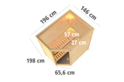 KARIBU Svea Sauna , Naturbelassen, Fichte, 196x146x198 Cm, Graphitfarbene Tür, Ofen 4,5 KW Ext. Strg. Easy 13 KARIBU Svea Sauna , Naturbelassen, Fichte, 196x146x198 Cm, Graphitfarbene Tür, Ofen 4,5 KW Ext. Strg. Easy -Deko Garten Verkauf 30737 2 05.jpg