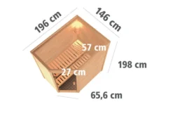 KARIBU Svea Sauna , Naturbelassen, Fichte, 196x146x198 Cm, Klarglastür, Ofen 4,5 KW Integr. Strg. -Deko Garten Verkauf 30739 1 05.jpg