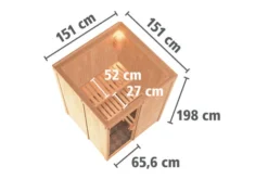 KARIBU Norin Sauna, Naturbelassen, Fichte, 151 X 151 X 198 Cm, Fronteinstieg, Mit Graphitfarbener Tür, SET Mit Ofen 4,5 KW Bio Ext. Strg. 17 KARIBU Norin Sauna, Naturbelassen, Fichte, 151 X 151 X 198 Cm, Fronteinstieg, Mit Graphitfarbener Tür, SET Mit Ofen 4,5 KW Bio Ext. Strg. -Deko Garten Verkauf 30909 3 05.jpg
