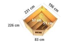 KARIBU Mikka Saunahaus, Terragrau, Fichte, 231 X 196 X 190 Cm, Eckeinstieg, Mit Moderner Tür -Deko Garten Verkauf 30939 1 05.jpg