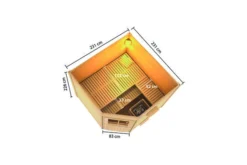 KARIBU Heikki Saunahaus, Terragrau, Fichte, 231 X 231 X 190 Cm, Eckeinstieg, Mit Moderner Tür -Deko Garten Verkauf 30940 1 05.jpg