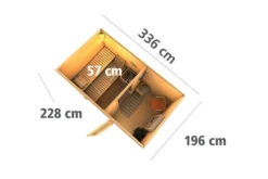 KARIBU Skrollan 1 Saunahaus, Terragrau, Fichte, 336 X 196 X 195 Cm, Fronteinstieg, Mit Moderner Tür SET Mit Fenster -Deko Garten Verkauf 30941 1 05.jpg