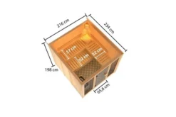 KARIBU Askja Sauna, Naturbelassen, Fichte, 216x234x198 Cm, Inkl. Fronteinstieg, Ganzglastür Und 9 KW Ofen Ext. Strg. -Deko Garten Verkauf 31334 3 05.jpg