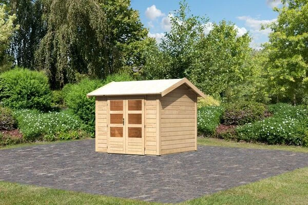 KARIBU Anton Saunahaus, Naturbelassen, Fichte, 304x304x250 Cm, Mit 9 KW Ofen Ext. Steuerung 2 KARIBU Anton Saunahaus, Naturbelassen, Fichte, 304x304x250 Cm, Mit 9 KW Ofen Ext. Steuerung – Bild 2