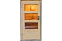 KARIBU Skrollan 1 Saunahaus, Naturbelassen, Fichte, 336x196x228 Cm, Moderne Tür & Holzofen Inkl. Schornstein -Deko Garten Verkauf 31399 2 04.jpg