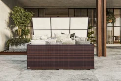 OUTFLEXX Kissenbox, Braun Marmoriert, Polyrattan, 204x94x75cm