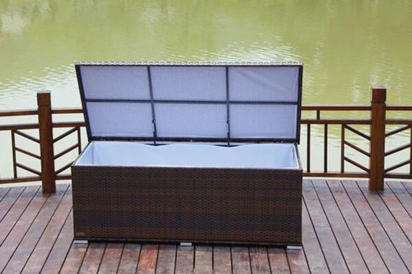 OUTFLEXX Kissenbox, Braun Marmoriert, Polyrattan, 204x94x75cm 8 OUTFLEXX Kissenbox, Braun Marmoriert, Polyrattan, 204x94x75cm – Bild 8