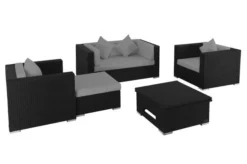 OUTFLEXX Loungemöbel-Set, 5 Personen, Schwarz, Polyrattan, Inkl. Loungetisch, Wasserfeste Kissenbox 11 OUTFLEXX Loungemöbel-Set, 5 Personen, Schwarz, Polyrattan, Inkl. Loungetisch, Wasserfeste Kissenbox -Deko Garten Verkauf 3 1299 BOX D.jpg