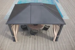 OUTFLEXX Profi Hardtop Pavillon, Grau, Aluminium, 3 X 3,6m Mit Seitenteilen Und Insektennetz -Deko Garten Verkauf 3 13586.jpg