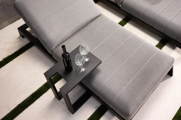 OUTFLEXX Beistelltisch, Schwarz, Aluminium, 48 X 32 X 53 Cm, U-Form 3 OUTFLEXX Beistelltisch, Schwarz, Aluminium, 48 X 32 X 53 Cm, U-Form – Bild 3