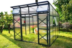 OUTFLEXX Gewächshaus, Anthrazit, Alu/Polycarbonat, 271x271x241/180cm, 4 Fenster, 10 Mm Wandstärke -Deko Garten Verkauf 3 18177.jpg