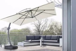 OUTFLEXX Luxus Ampelschirm, Anthrazit/creme, Edelstahl/Aluminium, 350x350cm, Inkl. Schirmständer Und Schutzhülle -Deko Garten Verkauf 3 18351.jpg