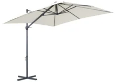 OUTFLEXX Ampelschirm, Anthrazit/creme, Pulverbesch. Aluminium, 250x250cm, Inkl. Plattenständer -Deko Garten Verkauf 3 18353.jpg