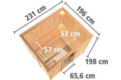 KARIBU Systemsauna Gobin, Fichtenholz 68mm, Fronteinstieg, Ca. 4,5m² -Deko Garten Verkauf 3 18417 9.jpg
