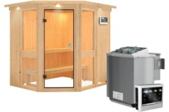 KARIBU Systemsauna Amelia 1, Fichtenholz 68mm, Eckeinstieg, Ca. 3m² -Deko Garten Verkauf 3 18430 8.jpg