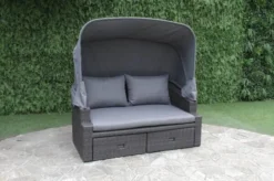 OUTFLEXX Fontana Loungebett, Grau, Polyrattan, Doppel-halbrund, Mit Unterschiebbaren Hockern, Dach Klappbar -Deko Garten Verkauf 3 18545.jpg