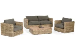 SONNENPARTNER Sands Loungegruppe, Light Oaks, Geflecht, 4 Personen, Inkl. Polster -Deko Garten Verkauf 3 18652.jpg