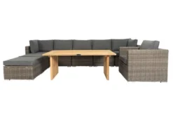 OUTFLEXX Loungegarnitur, Polyrattan/Teakholz, Tisch 160x90cm, Für 8 Personen, Wasserfeste Kissenbox -Deko Garten Verkauf 3 19396.jpg