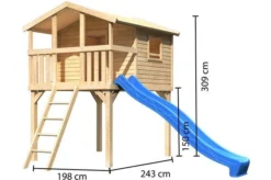 KARIBU Stelzenhaus Benjamin, Fichtenholz Ca. 19 Mm, Satteldach -Deko Garten Verkauf 3 19405 3.jpg