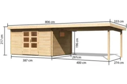 KARIBU Blockbohlenhaus Trittau 5, Fichtenholz Ca. 40 Mm, Pultdach -Deko Garten Verkauf 3 19433 4.jpg