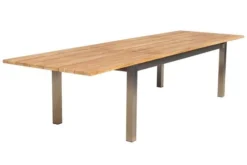 STERN Cardiff Esstischgruppe, Silber/taupe, Edelstahl/FSC-Teak, Tisch 220/340 X 100 Cm, 6 Multipositionssessel -Deko Garten Verkauf 3 19695.jpg