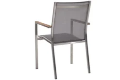 STERN Cardiff Esstischgruppe, Silber/silbergrau, Edelstahl/Teak, Tisch 200/260 X 100 Cm, 6 Stapelsessel -Deko Garten Verkauf 3 19754.jpg