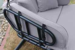 LECO Hollywoodliege, Anthrazit/lichtgrau, Stahl/Polyester, 264x185x195cm, 2 Pers, Inkl. Polster -Deko Garten Verkauf 3 20111.jpg