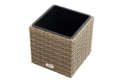 Ploß Rabida Pflanzgefäß, Champagner-meliert, Polyrattan, Kubisch, 28x28x28 Cm, Kunststoffeinsatz -Deko Garten Verkauf 3 20151.jpg