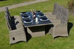 Ploß Rabida Dining Tisch, Champagner-meliert, Polyrattan, 220 X 100 Cm, Glasplatte In Steinoptik -Deko Garten Verkauf 3 20161.jpg
