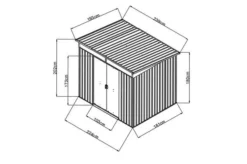 OUTTECH Gerätehaus, Anthrazit, Stahl, 194x238x203cm, Schiebetüren Und Fenster -Deko Garten Verkauf 3 20683.jpg