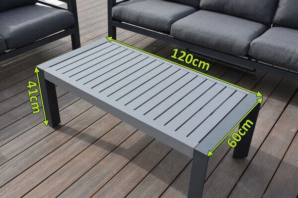 OUTFLEXX Kaffeetisch, Anthrazit, Aluminium, 120x60x41cm 3 OUTFLEXX Kaffeetisch, Anthrazit, Aluminium, 120x60x41cm – Bild 3