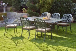 HARTMAN Amalfi Esstischgarnitur, Dunkelgrün, Alu-Guss, 6 Diningsessel, Inkl. Polster, 214x112 Cm -Deko Garten Verkauf 3 21183.jpg